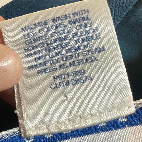 Vintage Pendleton Teal Silky Blouse size 14P - Picture 12 of 16